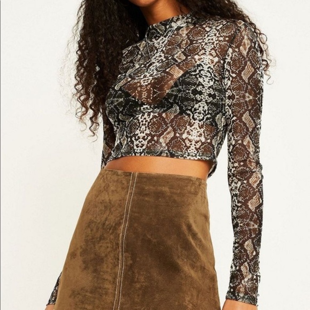 Urban Outfitters Snake Print Mesh Shirt